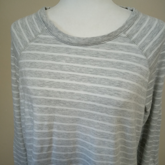 Active Life Modal Athleisure Gray Striped Soft top - Picture 3 of 14